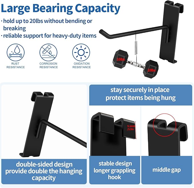 20Pcs Gridwall Hooks, Metal Grid Panel Hanging Peg Hooks, Grid Wall Accessory - Image 4