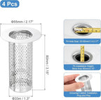 uxcell 4 Pack Shower Drain Strainer, 3.2" x 2.2" 304 Stainless Steel Floor - Image 2