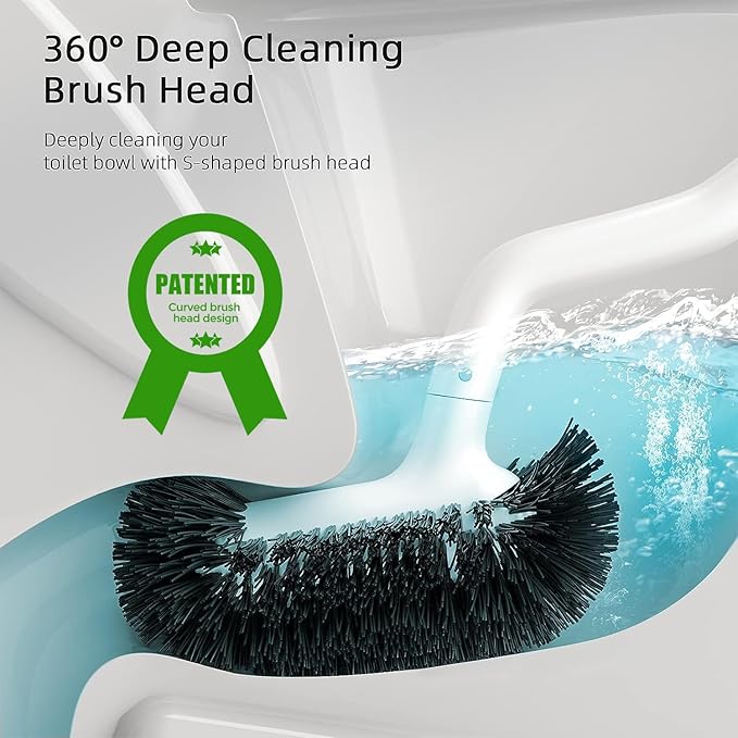 HAMITOR Toilet Bowl Brush Holder Set: 3 Pack Bathroom Deep Cleaning Toilet - Image 2