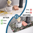 Cute Butterfly Sink Splash Guard Pink Flower Faucet Absorbing Mat Fast Drying - Image 6