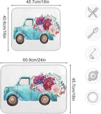 ALAZA Blue Trolley Truck Purple Rose Flower Dish Drying Mat - Image 3