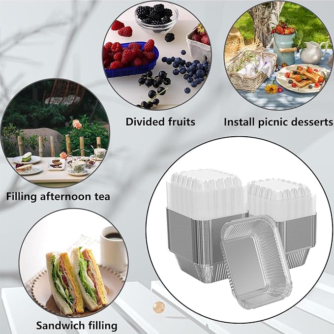 100 Pack 1 lb Rectangular Disposable Aluminum Foil Pan 16 oz Take Out Food - Image 7