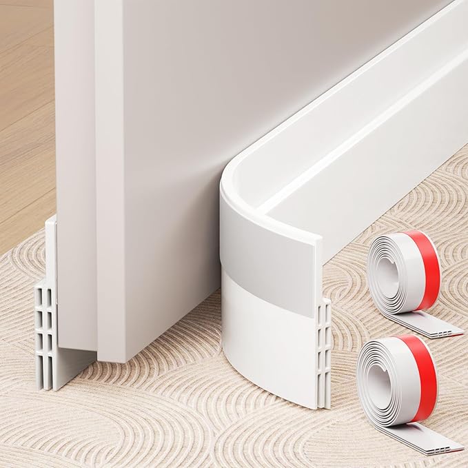 Hojoy 2 Pack Under Door Draft Stopper, Adjustable Door Sweep Anti-Collision by HOJOY