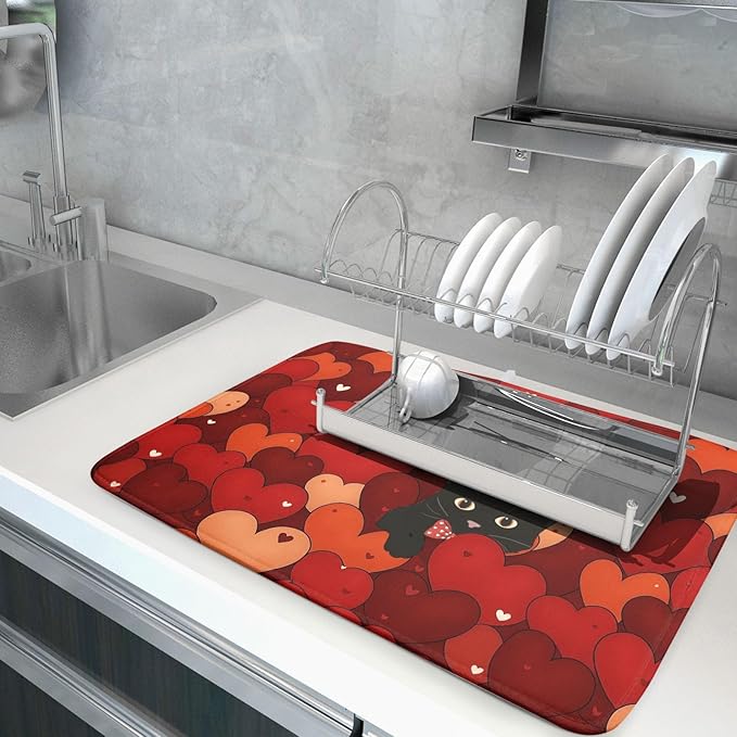 Valentine's Day Dish Drying Mat 18 x 24 Inch - Image 5