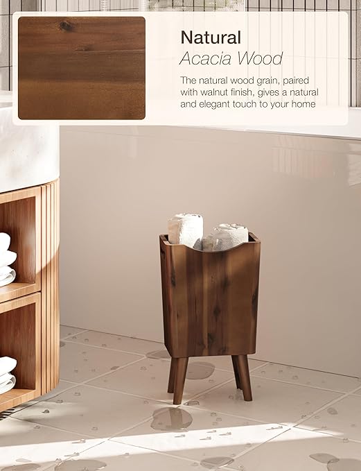 2 Gallons Wooden Trash Can 4 Legs - Image 6