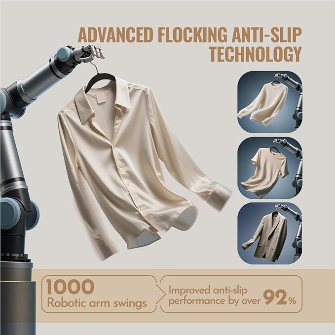 30 Pack Velvet Shirt Hangers, Non-Slip Slim Flocked Clothes Hanger - Image 3