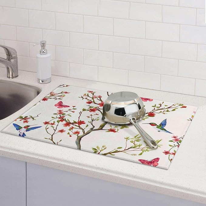 Hummingbird Butterfly Dish Drying Mat 18x24 - Image 7