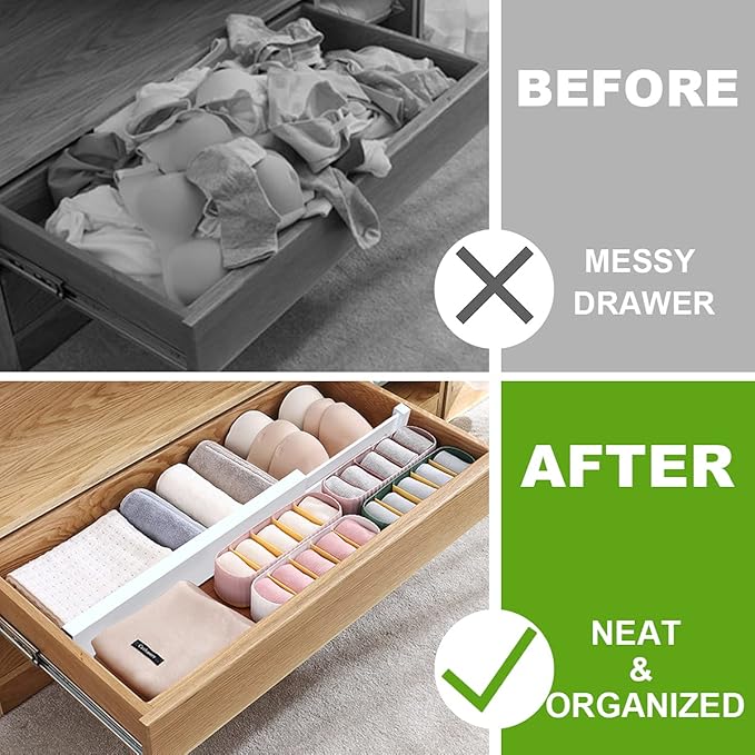 ANTOWIN Expandable Bamboo Drawer Dividers, Drawer Separators, 17-22 inches - Image 3
