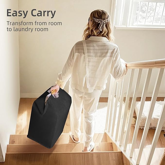 STORAGE MANIAC Large Laundry Hamper, 80L Collapsible Laundry Basket - Image 5