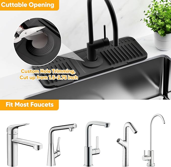 14.6 inch Faucet Mat for Kitchen Sink Splash GuardKitchen Sink Faucet Mat - Image 6