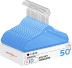 HOUSE DAY 14 Inch Kids Velvet Hangers 50 Pack, Durable Big Kids Hanger by HOUSEDAY