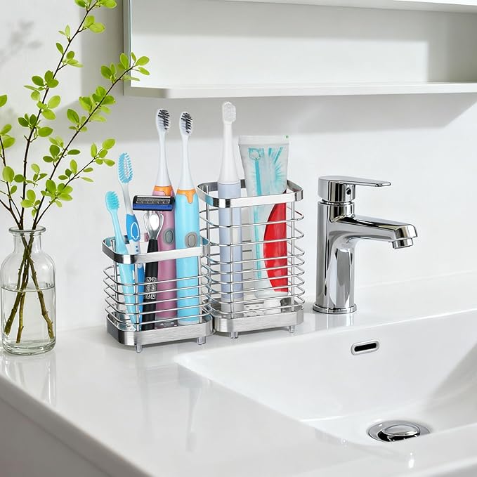 MYITYARD Toothbrush Holder for Bathroom, Stainless Steel Ventilated Electric - Image 8