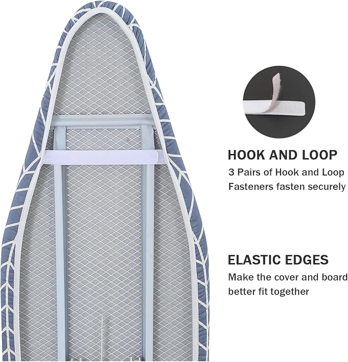 Ironing Board Cover and Pad Standard Size 15 x 54, 3 Pairs of Hook and Loop - Image 4