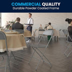 Flash Furniture Hercules Series Plastic Folding Chair - Grey - 4 Pack 650LB Weight Capacity Comfortable Event Chair-Lightweight Folding Chair - Image 7