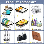 Over Sink Dish Drying Rack Snap-On Design Large Dish Drainer Storage Counter - Image 4