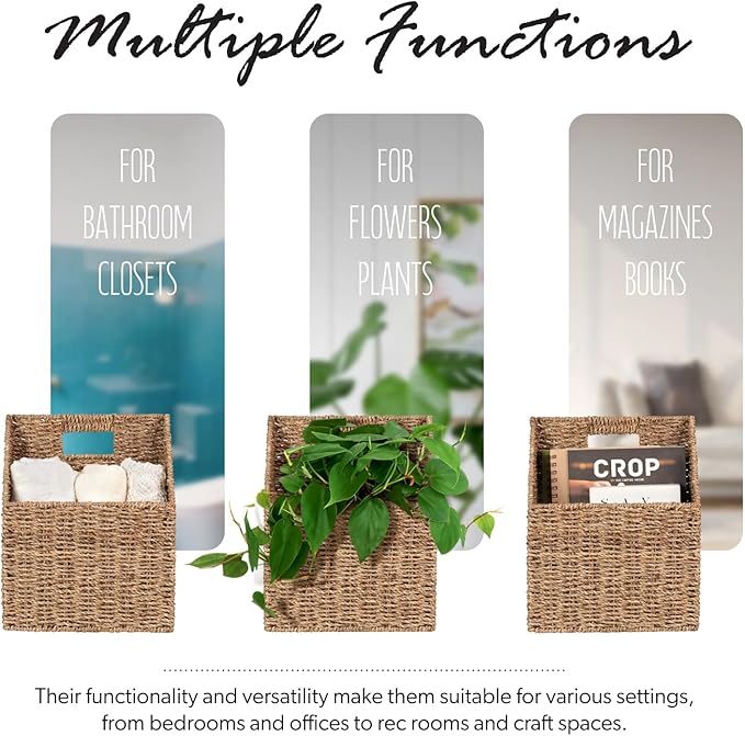 Wicker Hanging Storage Baskets, Seagrass Basket, Wall Decor Baskets, Seagrass - Image 4