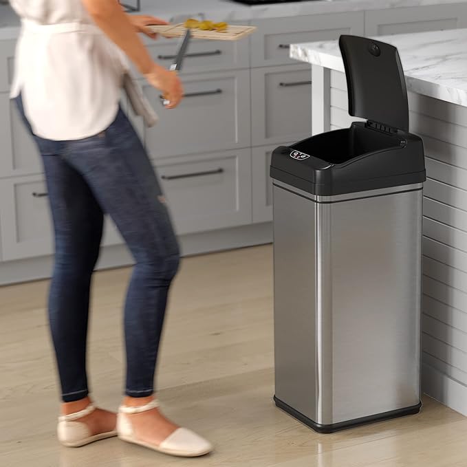 iTouchless 50 Liter / 13 Gallon Sensor 2.0 Dog-Proof Kitchen Trash Can - Image 7
