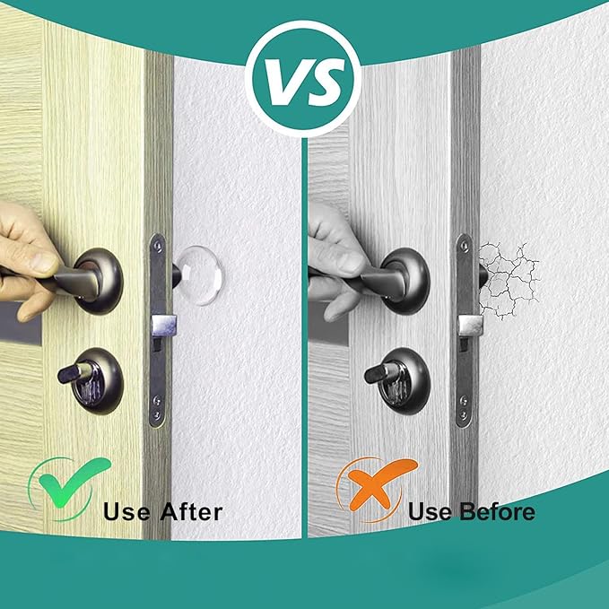 Door Stoppers for Wall with Strong Back Adhesive, No-Falling Round Door Knob - Image 5
