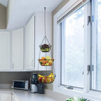 Heavy Duty - 3 Tier Hanging Kitchen Black Fruit Basket - Image 7