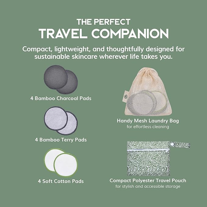 Greenzla Reusable Makeup Remover Pads Travel Set - Image 2