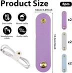 6Pcs Leather Cable Organizer - Image 2