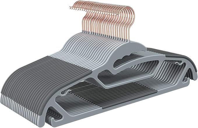 TIMMY Slim Plastic Hangers Non-Slip, 0.2in Ultra Thin Space Saving Closet by TIMMY