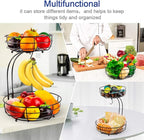 Auledio Iron 2-Tier Countertop Fruit Vegetables Basket Bowl Storage - Image 7