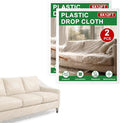 2-Pack 9x12 ft Painter Plastic Drop Cloths Sheet, Waterproof Anti-dust Cover by Unknown