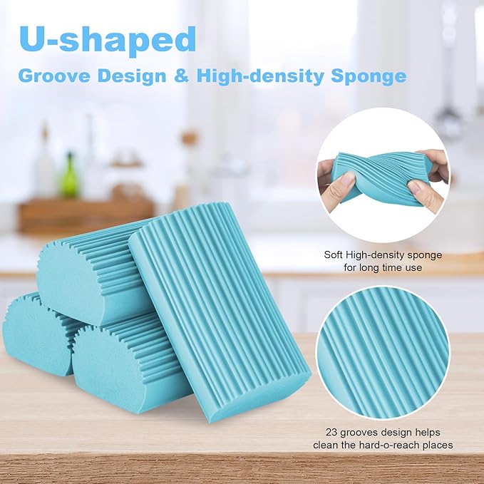2-Pack Damp Clean Duster Sponge, Magic Sponge Eraser Baseboard Cleaner Tool - Image 5