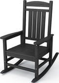 KINGYES Outdoor Rocking Chairs, HDPE All-Weather Patio Rocking Chairs High Back Porch Rocker for Adult, Black by KINGYES
