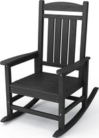 KINGYES Outdoor Rocking Chairs, HDPE All-Weather Patio Rocking Chairs High Back Porch Rocker for Adult, Black by KINGYES