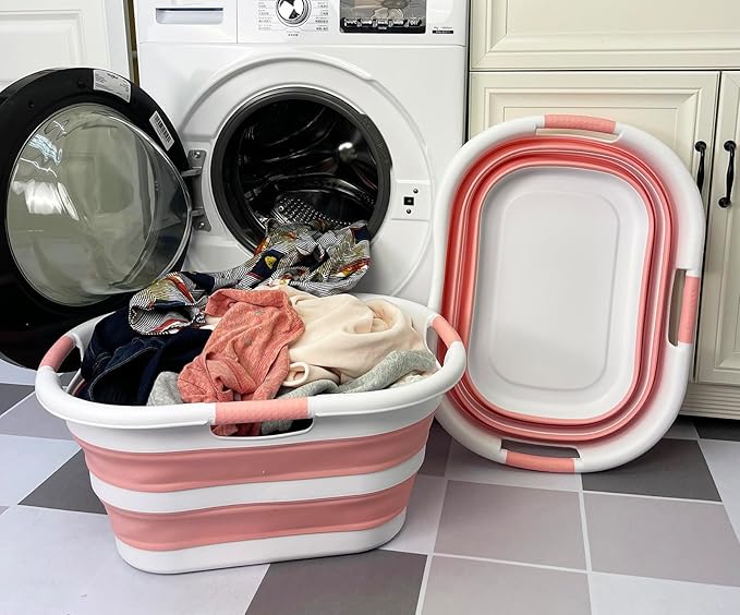 SAMMART 40L Set of 2 Collapsible Plastic Laundry Hamper - Image 3
