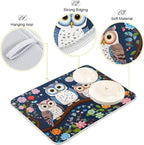 Dish Drying Mat Kitchen Counter Absorbent Three Owls Coffee Sink Mat Dish - Image 4