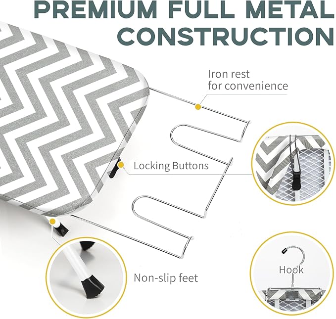Folding Ironing Board for Small Space, RAINHOL Mini Collapsible Ironing Boards - Image 3