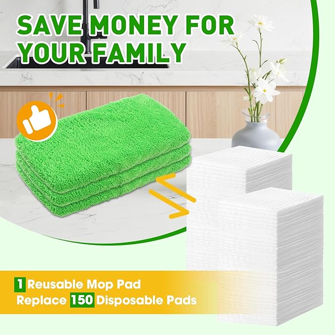 8Pcs Reusable Microfiber Mop Pads Compatible - Image 5