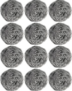 12Pcs Steel Wool Scrubber Pads for Cleaning Dishes, Sinks by Carrie+Joe
