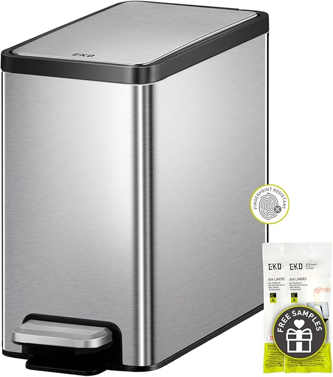 EKO Slim Small Bathroom Trash Can by EKO