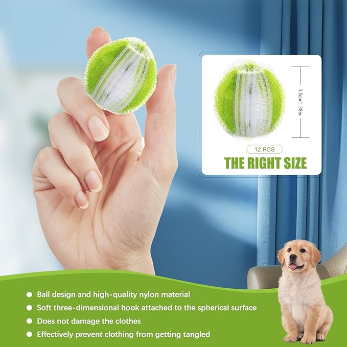 12 PCS Pet Hair Remover for Laundry, Reusable Dog & Cat Hair Remover for Laundry - Image 4