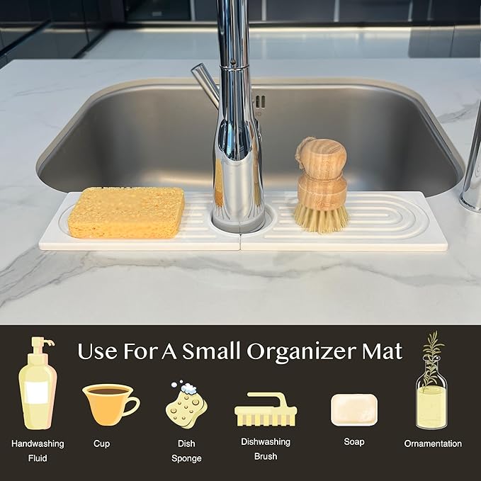 Faucet Mat for Kitchen Sink, Stone Drying Mat for Kitchen Counter, Stone Mat - Image 2