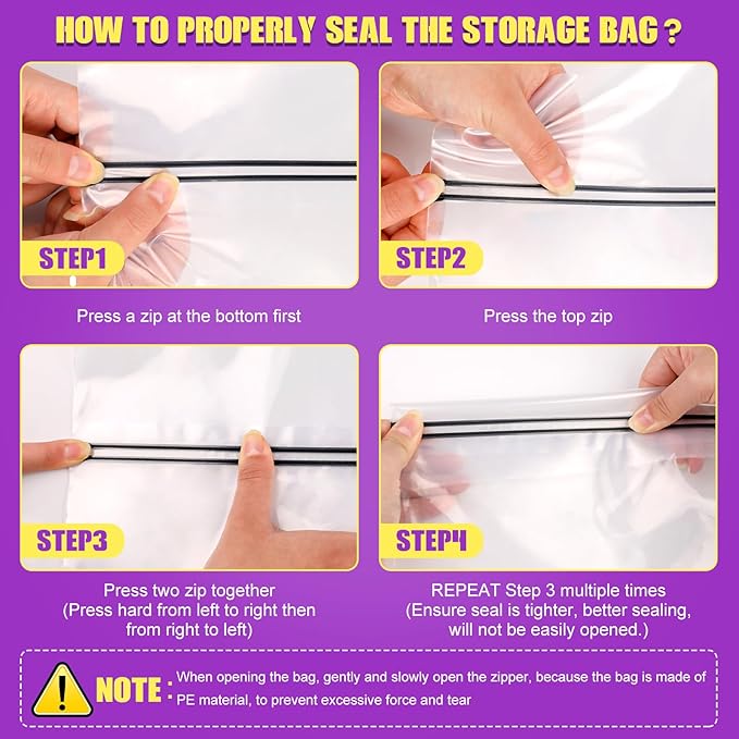 25 Gallon Extra Large Storage Bags 35”x 24”Resealable Clear Bags - Image 9
