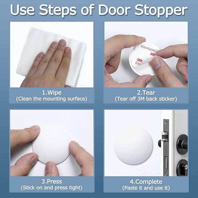 XoYoZo Door Stoppers Wall Protector Buffer Guard Doorknob Door Handle Bumper - Image 3