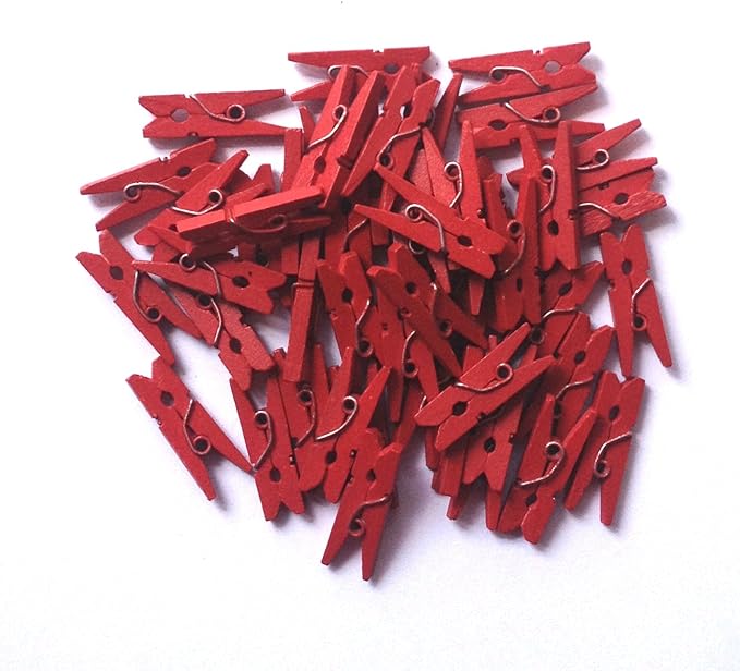 LWR CRAFTS Wooden Mini Clothespins 100 Per Pack 1" 2.5cm - Image 5