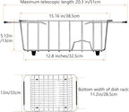 Stainless Steel Dish Drying Rack, Expandable Fruit & Vegetable Drain Rack over - Image 2
