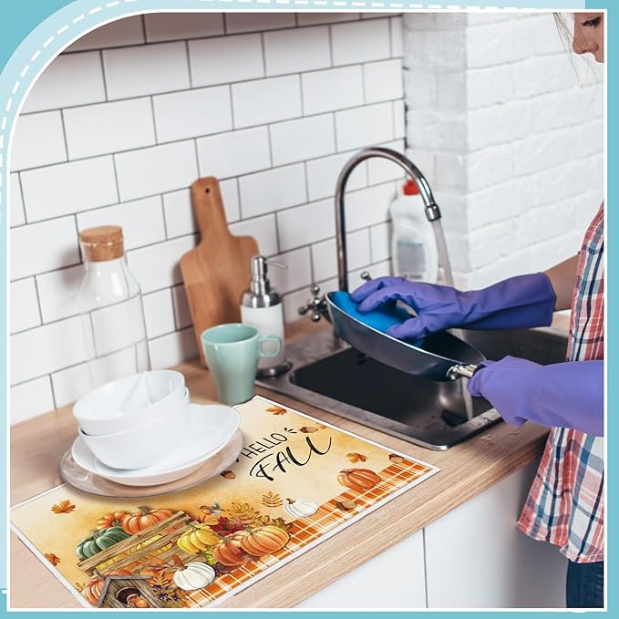 4 Pcs Seasonal Dish Drying Mats - Image 2