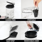 mDesign Pedal Waste Basket — Metal Waste Bin - Image 6