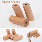 evory 6 Natural Wood Hooks for Wall, Rustic Wooden Coat Hooks Wall Mount - Image 3