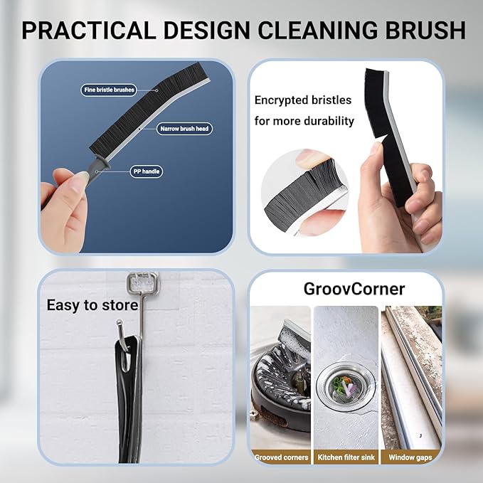 Crevice Cleaning Brush, 2026 New Multifunctional Gap Hard Bristled Grout Brush - Image 2