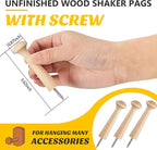 60 Pieces Wooden Shaker Peg Screw-on Pegs 3.62 Inch Long Unfinished Wood Shaker - Image 2