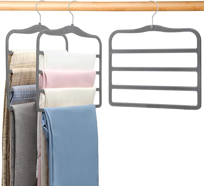 Closet Organizers and Storage, Pants Hangers Space Saving, Velvet Hanger - Image 7