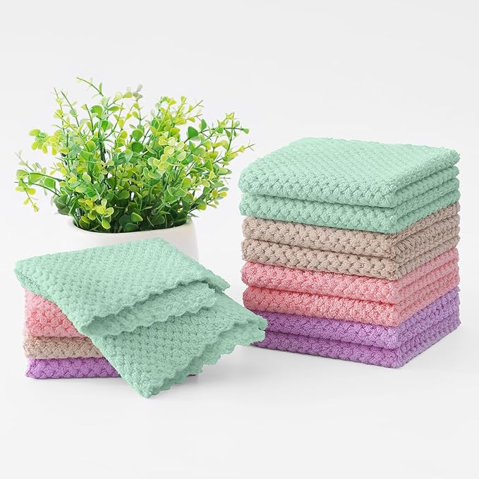 Homaxy 12 Pack Kitchen Dish Cloths, Ultra Soft and Absorbent Dish Towels - Image 7